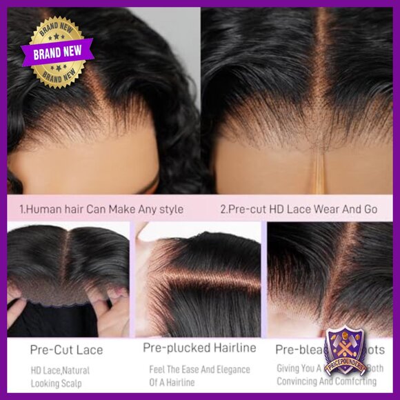 Glueless Human Hair Wig 24in Pre Plucked HD Lace Closure Drawstring Wear and Go main image 5